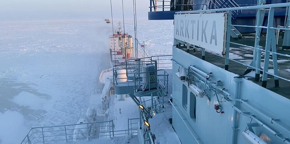 Nuclear Icebreakers Escort Convoy Through Northern Sea Route
